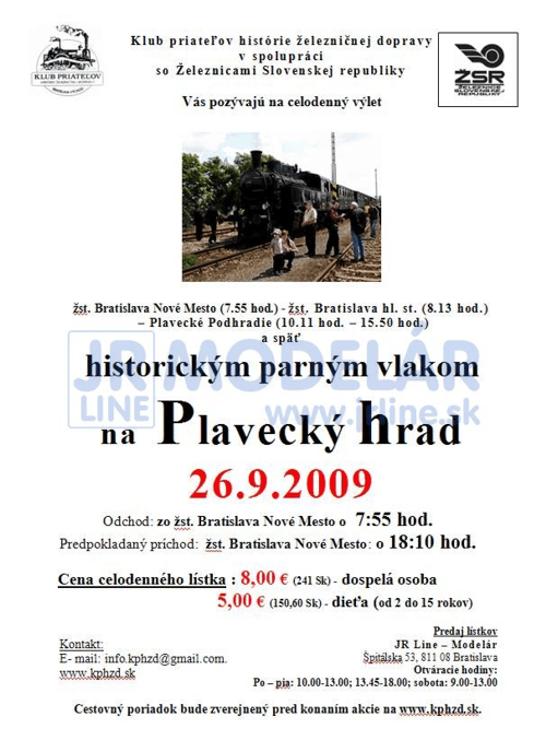 Historick�m parn�m vlakom na Plaveck� hrad 2009