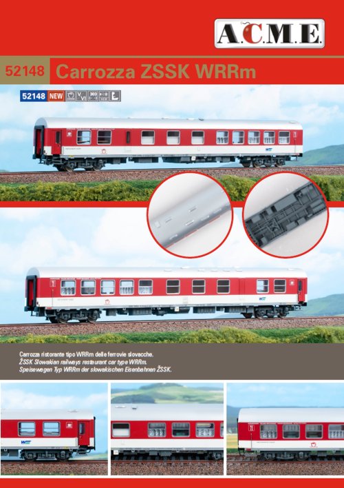 ACME - H0 reštauračný vozeň ZSSK WRRm